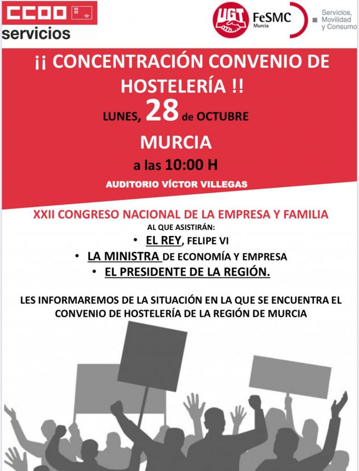 Concentracion por un Convenio Digno en Hosteleria en Murcia