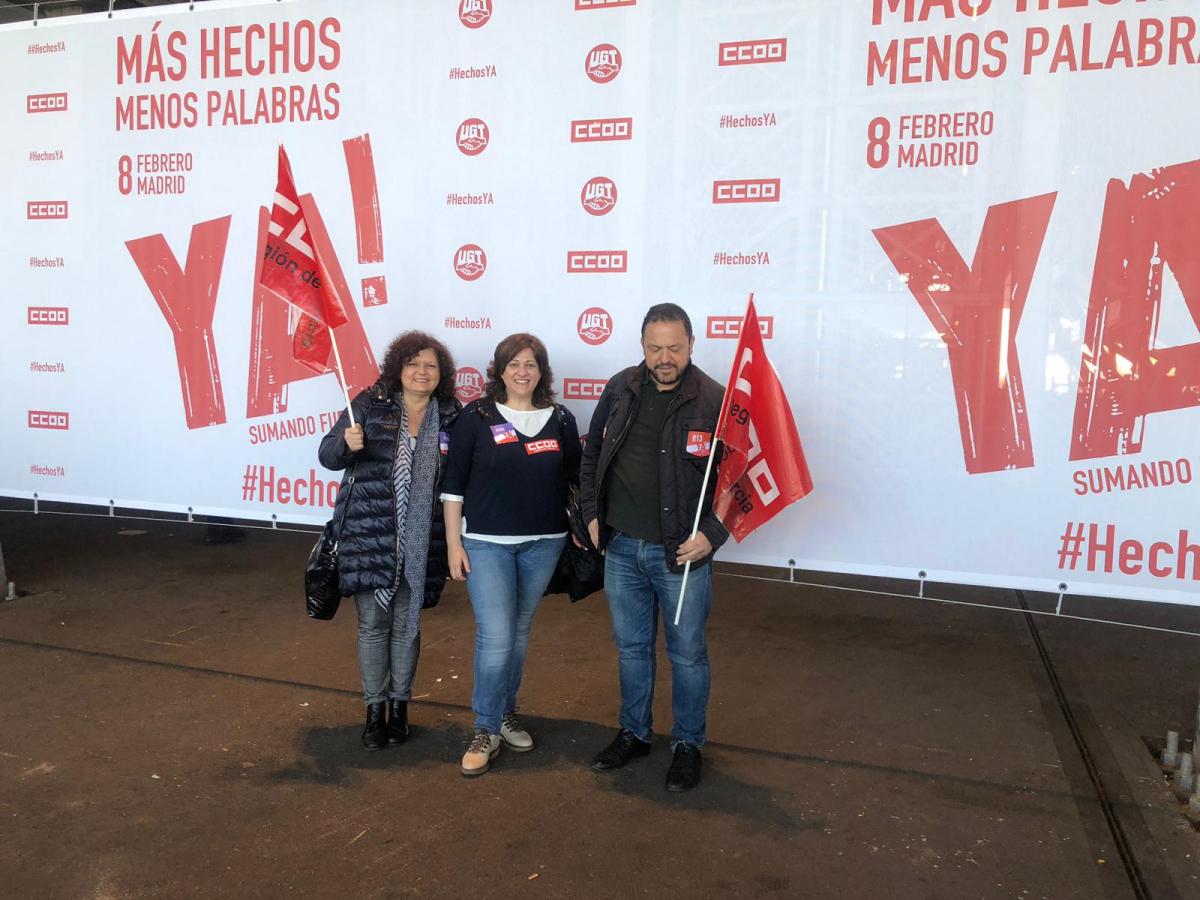 8 de febrero, acto sindical en Madrid #HechosYA
